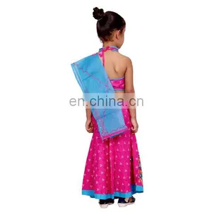 Indian Kids Handmade Red Lehenga Choli Chaniya Choli For Girls Ethnic Dress, Traditional Dress Girl Dresses Duppta Set Ghagra thumbnail-2