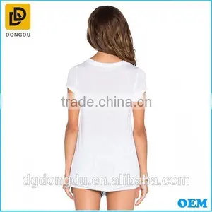 New Fashion White Collarless Animal Full Printing Girls t Shirt thumbnail-2