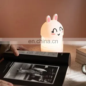 New Design Baby Bedside Silicone Light 7 Colors Changing Tap Bunny Led Night Light thumbnail-3
