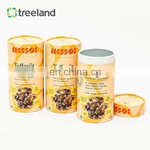 Bio-friendly Paper Tube Packaging for Granola Custom Cereal Packaging Food Grade Cylinder Canister thumbnail-5