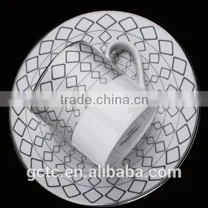 Bone China 15pcs Tea Set With Silver Decal thumbnail-6