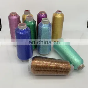 Wholesale Ribbon Embroidery Polyester Anti Rayon Golden Silver Color M/MX/MS/L Type Lurex Metallic Knitting Yarn thumbnail-4