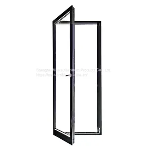 HMK-65 Thermal Break Aluminum Swing Door Garage Patio Door Opener Villa Glass Revolving Aluminum Door thumbnail-2