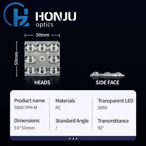 Hongzhu 50X50mm Outdoor Light Lens 5050 PC 8 In 1 Led Outdoor Lighting Street Light Lens thumbnail-4