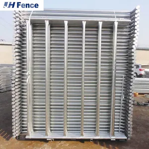 Zinc-Steel Pipe Fence Easily Assembled 8FT Livestock Gate 40 X 40 mm Square Rails Cattle Livestock Farm Fence Panel thumbnail-4