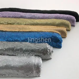 Flexible Plain-weave Aluminum Mesh Curtain Fabric, Woven Glittery Metallic Fabric Curtains thumbnail-5