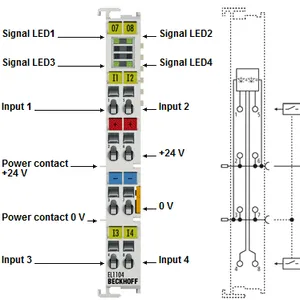 BECKHOFF EL1104 EtherCAT 4 Channel Digital Input Module 24V DC Industrial Automation I/O Terminal thumbnail-2