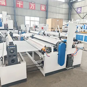 Small Semi Automatic Toilet Paper Making Machine With Paper Slitting and Rewinding PLC & Motor High Quality Production Line thumbnail-5