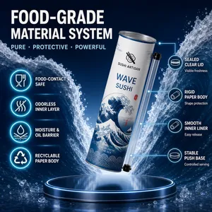 Custom Food Grade Sushi Push Pop Paper Tube Packaging for California Roll | OEM & ODM thumbnail-4