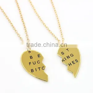 Best Bitches Broken Heart Necklace Pendant Necklace Wholesale thumbnail-3
