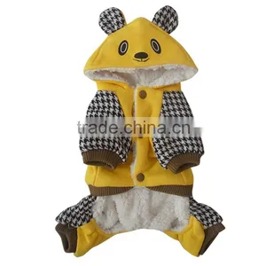 Cartoon Bear Four-foot Thick Warm Yellow Pet Dog Sweater thumbnail-1