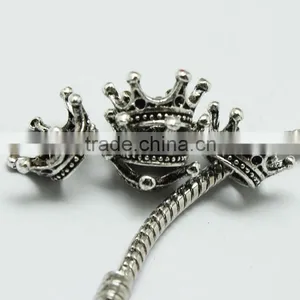 Lead Free Nickle Free Pdora Crown Shape Zinc Alloy Beads for Bracelets and Necklaces thumbnail-5