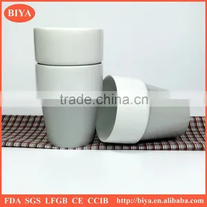 Mug for Sublimation Printing White Porcelain Round Stacked Coffee Cup With Grey Decal Printing Double Colors no Handle Tea Mug thumbnail-1