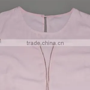 New Style Iron Beads Pink Ladies Georgette Tops Latest Chiffon Tops Quality Choice thumbnail-6