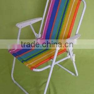Steel Folding Camping Chair With Plastic Armrest thumbnail-1