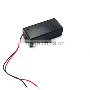 On/Off Switch 1 x 9V AA Battery Case Holder Leads Black w Cap thumbnail-1
