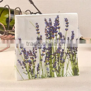 20pcs Spring Purple Lavender Flowers Printed Paper Napkins Food-grade Tissue for Coffee Shop Table Accessories Party Placemats thumbnail-2