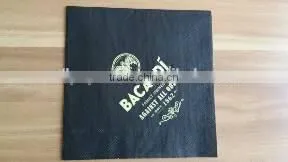 High Quality Logo Print Black Beverage Paper Napkins For Restaurant thumbnail-2
