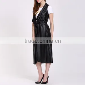 Wholesale Hot Selling Products Black Sleeveless Coat Women Fashion Long Coats in Guangzhou thumbnail-4