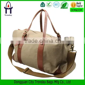 Luggage Duffle Bag Leather Vintage Military Canvas Travel Bags thumbnail-1
