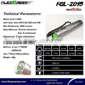 18650 Battery Q5 Military EDC Mini Torch thumbnail-3