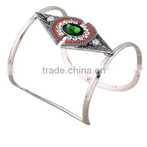 Fashion Bohemian Women's Tribal Crystal Handmade Cuff Bracelet/ thumbnail-3