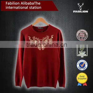 Men's Round Collar Cashmere Pure Colour Sweater for New Design Sweaters thumbnail-2