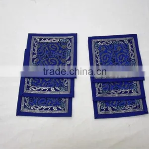 Indian Silk Table Runner With 6 Placemats & 6 Coaster in Blue Color Size 16*62 thumbnail-3