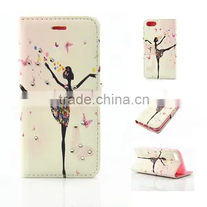 Stand Leather Case for Iphone 7 With Wallet Happiness Girl Design thumbnail-4