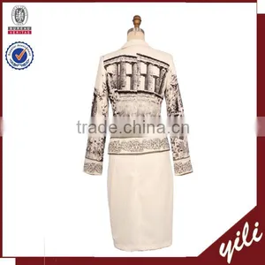 2015 Dongguan Latest Floral Long Sleeve Abstract Church Suits Designs for Women Quality Choice thumbnail-2