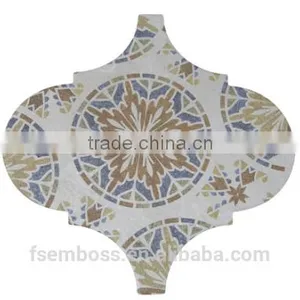 EMBOSS Customized 250mm*250mm Lantern Tile Rustic Tile Ceramic Floor Tile Mosaic Kitchen Bathroom Decorative Tile thumbnail-1