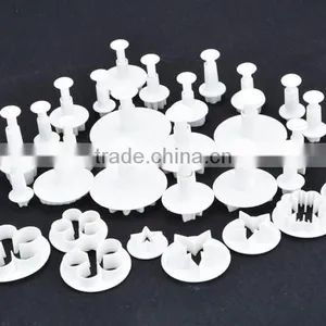 46 PCs Set Fondant Cake Cutter Ejector Stamp + Modeling + Smoother + Border Decoration Fondant Marzipan Plunger Cutter SV009933 thumbnail-4