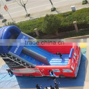 Lanqu Inflatable High Quality Supper Car Dry Slide Bounce Round Water Slide thumbnail-2