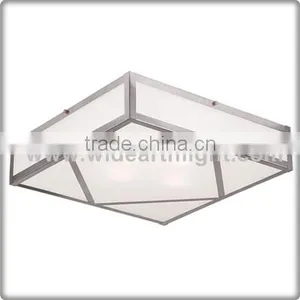 UL CUL Listed Nickel Finish Square Ceiling Flush Mount With Glass Diffuser C81393 thumbnail-1