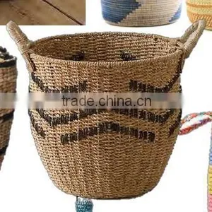 Seagrass Abstract Basket For Storage thumbnail-1