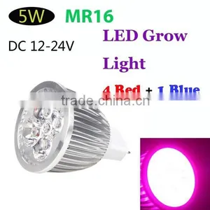 Energy Saving 4 Red 1 Blue LED Plant Grow Light MR16 5W Hydroponic Lamp Bulb for Indoor Flower Plants DC 12-24V Grow Lights thumbnail-1