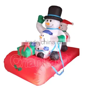 Funny Inflatable Christmas Decorations Inflatable Snowman With Snowboard Manufacturer China thumbnail-1