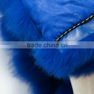 Short Blue Fashional Womens Fur Jacket Fox Fur Coat for Women Winter thumbnail-6