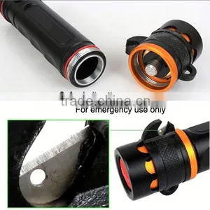 1196 Function 4 In 1-Alarm/Window Breaker 10W XML T6 Aluminum Material Led Flashlight thumbnail-5