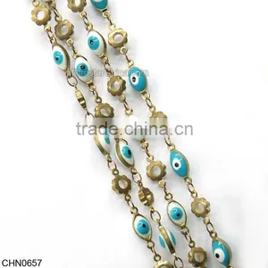 Blue Eye Shaped Jewelry Chain With Star thumbnail-2