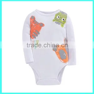 Made in China New Arrival 100% Cotton Printed Bowknot Long Sleeved Baby Rompers thumbnail-4