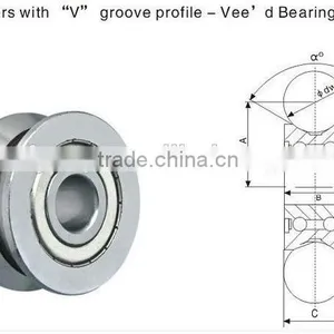 V Groove Track Roller Bearing LV204-58ZZ(RV204-58ZZ) Guide Wheel/guide Roller Bearing 20X58X25MM LV(RV) Roller Bearing thumbnail-1