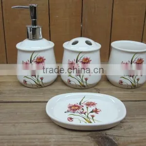Elegant Wholesale Hotel Ceramic 4 Pcs Bathroom Accessories Set thumbnail-1