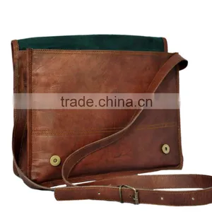 Antique Pure Leather Genuine Vintage Look Messenger From Rustic Town thumbnail-2