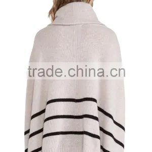 Ladies Striped Turtleneck Pullover Sweater thumbnail-3