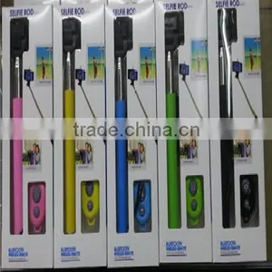 2016 New Top Sale Products Andriod and IOS Colorful ABS Material Extendable Wired Selfie Stick for Travelling Happy Tourism thumbnail-1