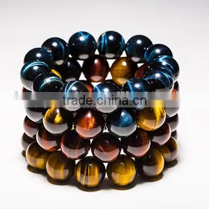 Blue Tiger Eye Stone Bracelet for Sale ,round Gemstone Bracelet thumbnail-3