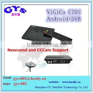 New Arrival!Vigica C70S DVB-S2+ Android 4.2.2 tv Box 3G,3D,XBMC Mali-400 DRM thumbnail-1
