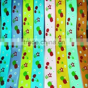 Beautiful Customized Logo Foil Silver Flowers Print Grosgrain Ribbon thumbnail-1