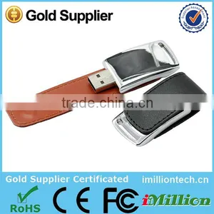 Full Capacity Leather USB Flash Drive 16GB USB 3.0 Memory Stick thumbnail-1